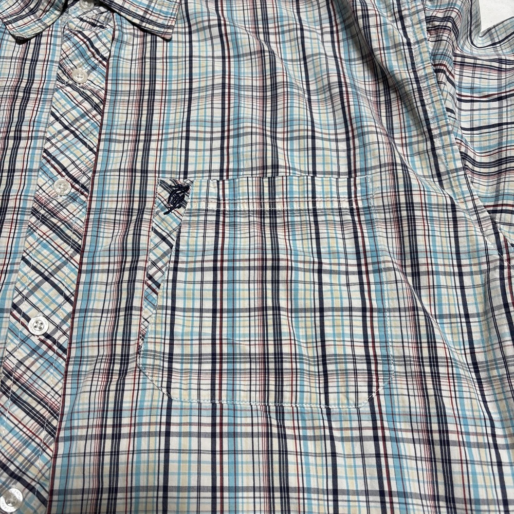 Vtg 90s Phat Farm Shirt Mens Color Cage White Blue Red Plaid Hip Hop Y2K 3XL - Picture 12 of 16